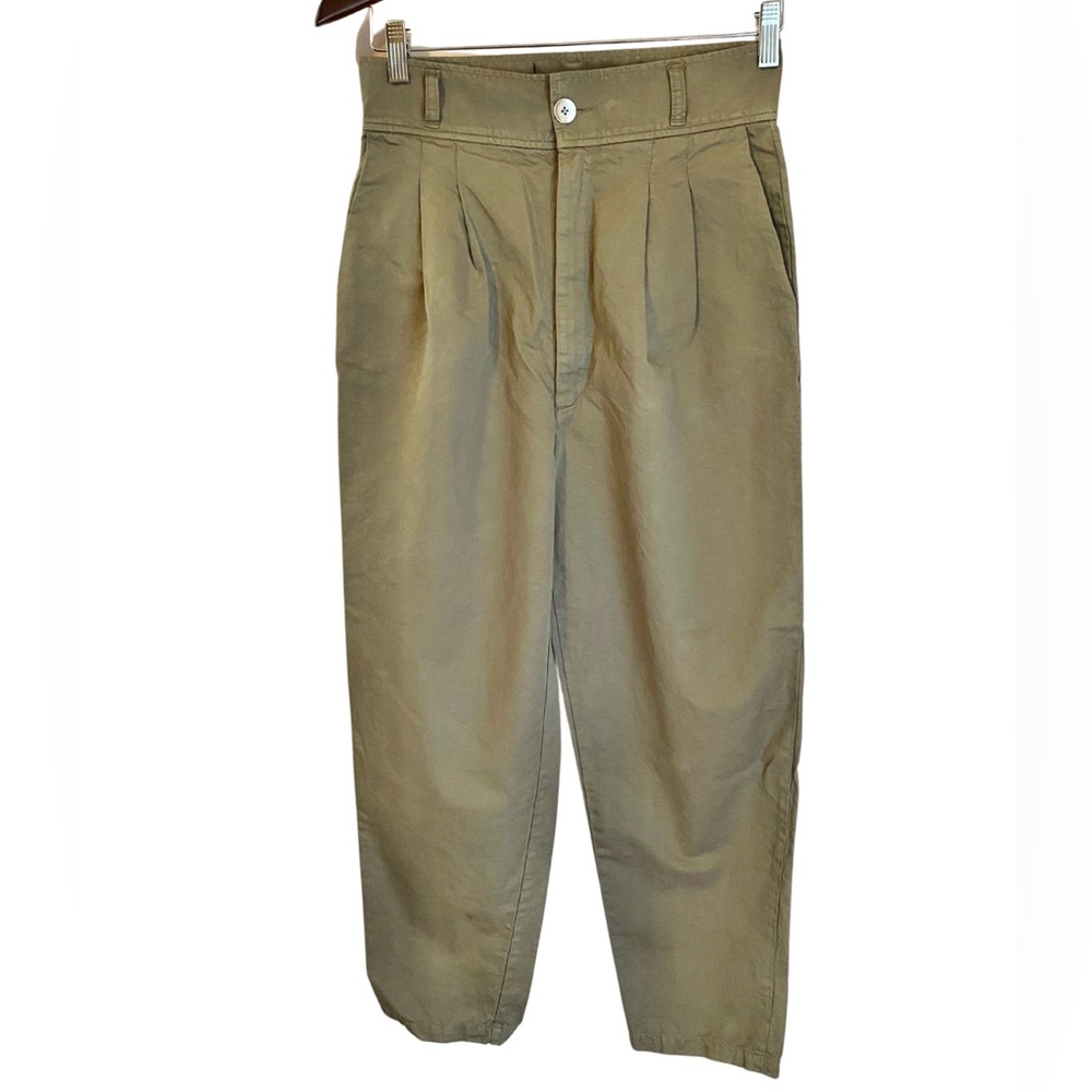 J Brand Mavis high rise pleated cotton linen slouch trousers size 27